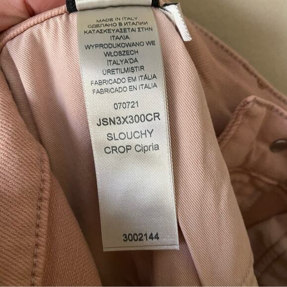 7 FAM x No21 | Slouchy Crop Jeans High Rise Cipria Pink Unisex Size 24 - Picture 10 of 10